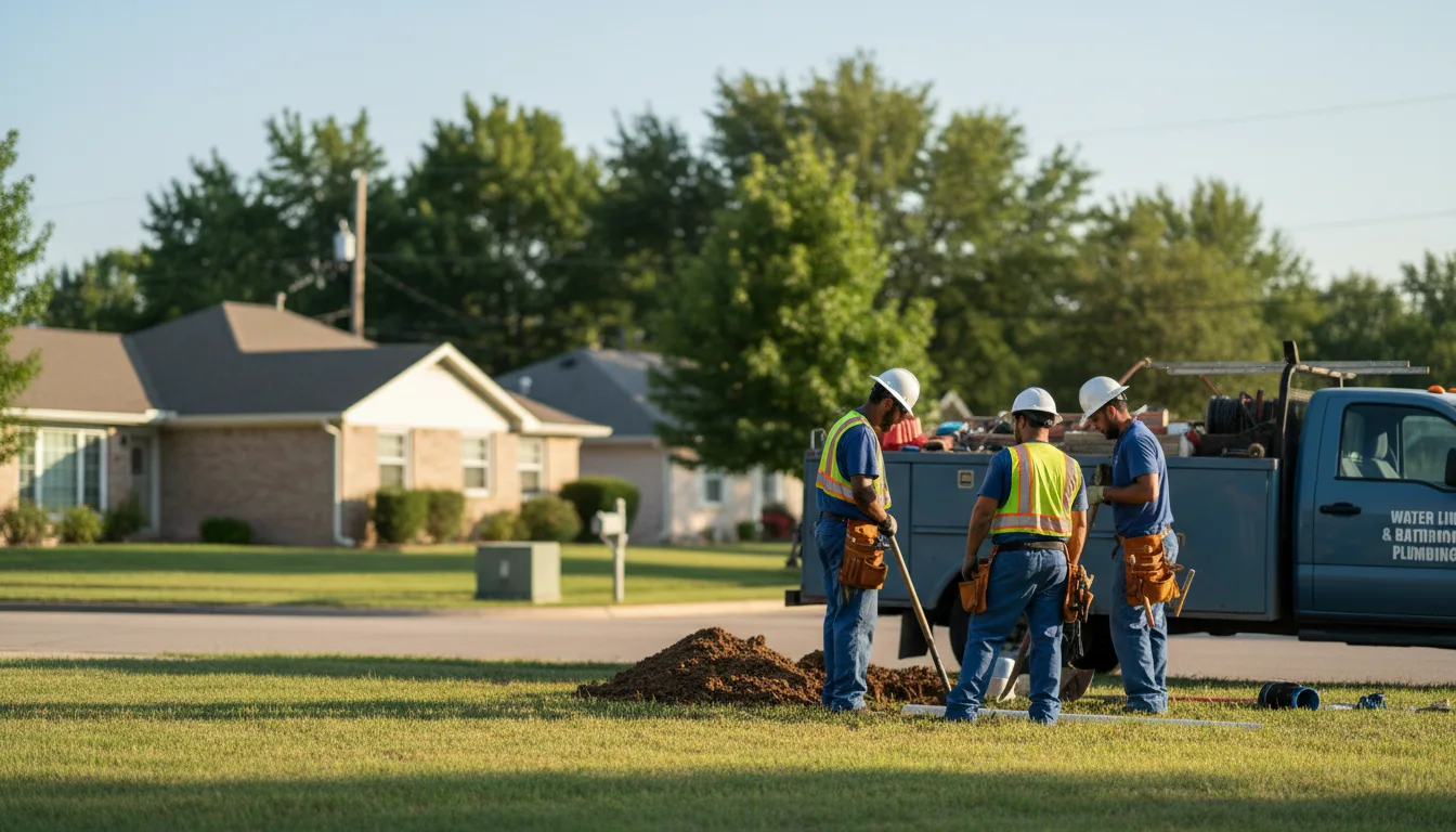 Residential water line and bathroom plumbing service in Pasadena, TX